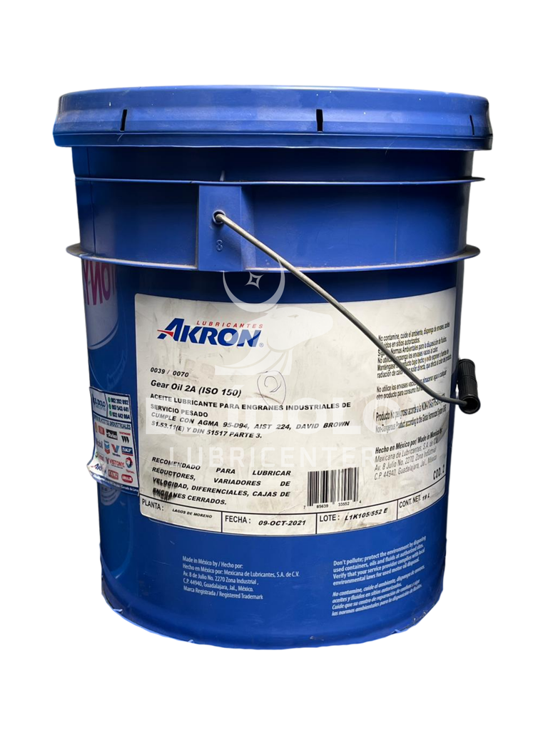 AKRON ACEITE ENGRANAJE GEAR OIL 2A ISO 150 BALDE